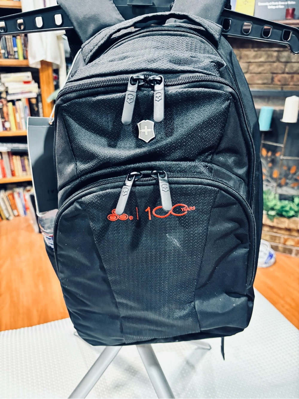 Victorinox Black Backpack with Red Accent - Compact Everyday Pack